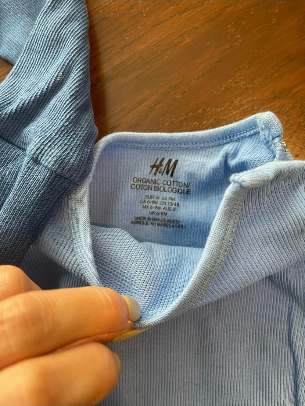 H&M Long-Sleeve Baby Bodysuit Duo - Dark Blue & Light Blue